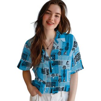 Miami Marlins Blue Floral Hawaiian Shirt - MLB Summer Vacation Outfit