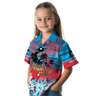 Miami Marlins Canoe Blue Hawaiian Shirt - Official MLB Summer Shirt for Baseball Fans