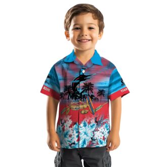 Miami Marlins Canoe Blue Hawaiian Shirt - Official MLB Summer Shirt for Baseball Fans