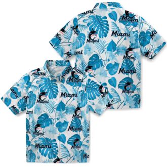Miami Marlins Floral Button-Up Shirt - Summer Tropical MLB Gift for Dad & Fans
