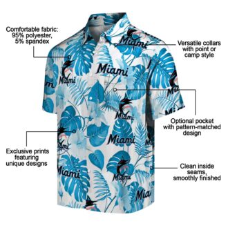 Miami Marlins Floral Button-Up Shirt - Summer Tropical MLB Gift for Dad & Fans