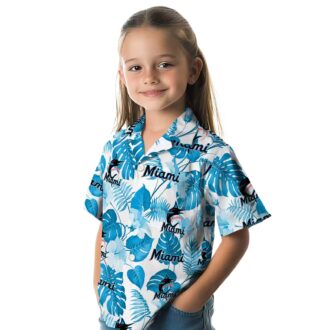 Miami Marlins Floral Button-Up Shirt - Summer Tropical MLB Gift for Dad & Fans