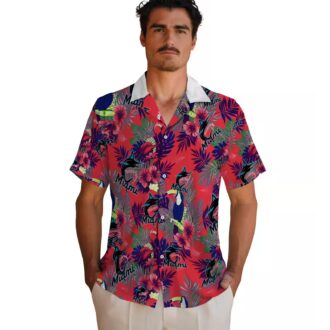 Miami Marlins Hawaiian Shirt for Baseball Fans - Toucan Floral Print