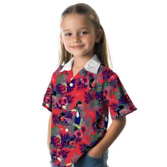 Miami Marlins Hawaiian Shirt for Baseball Fans - Toucan Floral Print