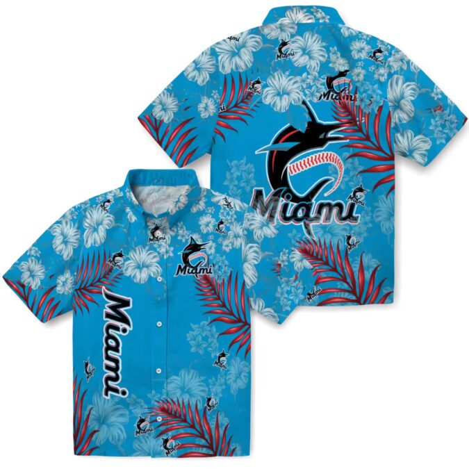 Miami Marlins Hibiscus Tropical Hawaiian Shirt - MLB Fan Beach Shirt for Men