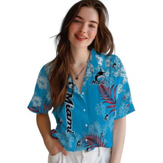 Miami Marlins Hibiscus Tropical Hawaiian Shirt - MLB Fan Beach Shirt for Men