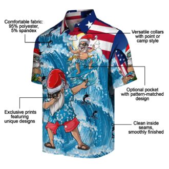 Miami Marlins Holiday Aloha Shirt - Surfing Santa Christmas Gift for Fans