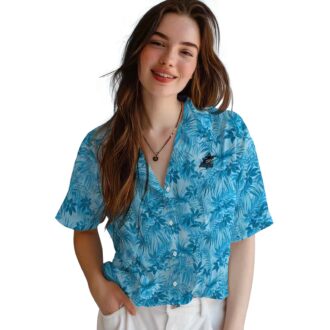 Miami Marlins Leafy Pattern Hawaiian Shirt - Official MLB Fan Gear for Summer Outings