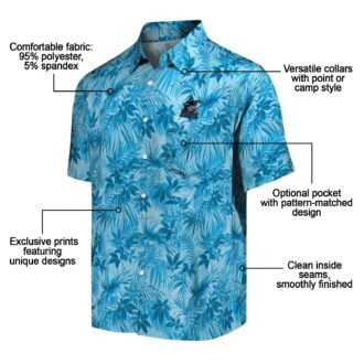 Miami Marlins Leafy Pattern Hawaiian Shirt - Official MLB Fan Gear for Summer Outings