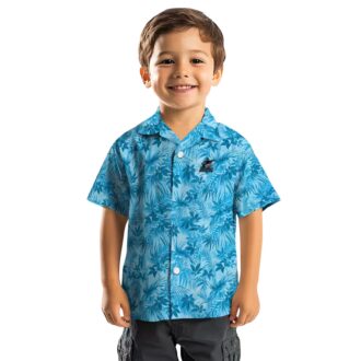Miami Marlins Leafy Pattern Hawaiian Shirt - Official MLB Fan Gear for Summer Outings