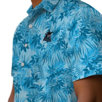 Miami Marlins Leafy Pattern Hawaiian Shirt - Official MLB Fan Gear for Summer Outings