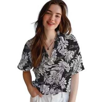 Miami Marlins Monstera Leaf Pattern Hawaiian Shirt - MLB Tropical Summer Shirt for Men