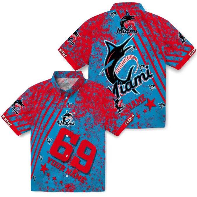 Miami Marlins Star Stripes Hawaiian Shirt for Men - Tropical MLB Beachwear & Game Day Outfit