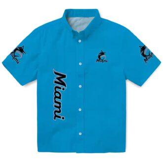 Miami Marlins Stuart Minion Blue Hawaiian Shirt - Vibrant MLB Aloha Apparel