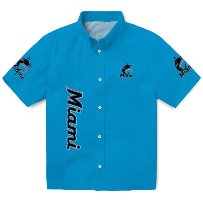 Miami Marlins Stuart Minion Blue Hawaiian Shirt - Vibrant MLB Aloha Apparel