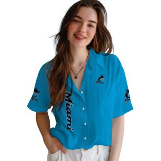 Miami Marlins Stuart Minion Blue Hawaiian Shirt - Vibrant MLB Aloha Apparel