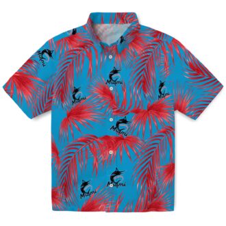 Miami Marlins Tropical Leafy Palms Hawaiian Shirt - MLB Summer Beachwear
