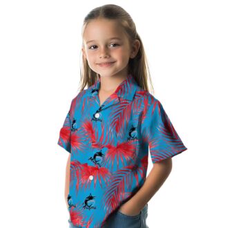 Miami Marlins Tropical Leafy Palms Hawaiian Shirt - MLB Summer Beachwear