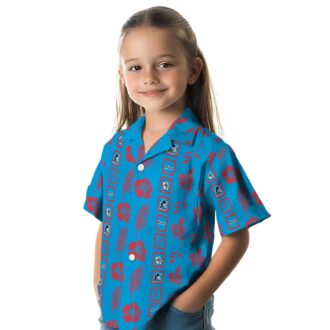 Official Miami Marlins Aloha Short Sleeve Shirt - Blue Tropical Floral Baseball Apparel