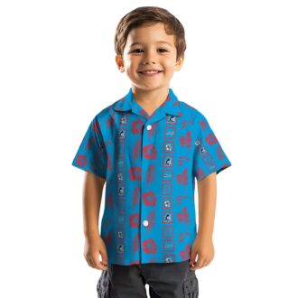 Official Miami Marlins Aloha Short Sleeve Shirt - Blue Tropical Floral Baseball Apparel