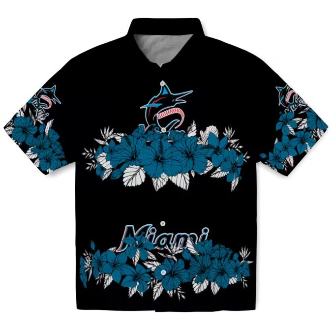 Official Miami Marlins Hibiscus Hawaiian Shirt - Perfect MLB Summer Beach Shirt for Fans