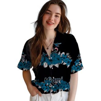 Official Miami Marlins Hibiscus Hawaiian Shirt - Perfect MLB Summer Beach Shirt for Fans