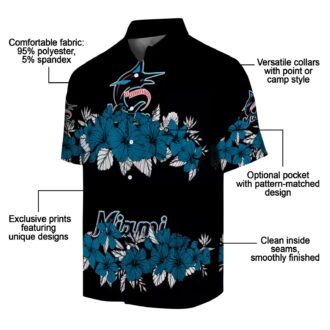 Official Miami Marlins Hibiscus Hawaiian Shirt - Perfect MLB Summer Beach Shirt for Fans
