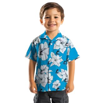 Official Miami Marlins Tropical Aloha Hawaiian Shirt - Blue & White Hibiscus Beachwear