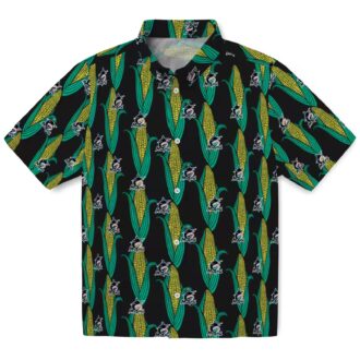 Official Miami Marlins Tropical Hawaiian Shirt - Black Green Corn Design