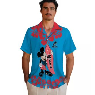 Surfing Mickey Miami Marlins Tropical Hawaiian Shirt for Men, MLB Fan Gift