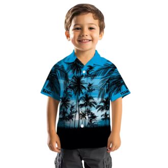 Unique Miami Marlins Tropical Hawaiian Shirt - Blue & Black Sunset Baseball Fan Gift