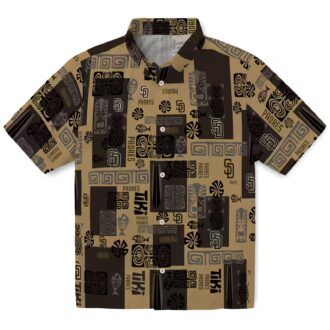 Brown San Diego Padres Hawaiian Shirt with Tribal Design - Perfect for Summer & Tailgate