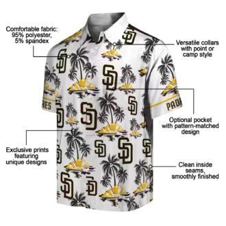 Buy San Diego Padres Brown Hawaiian Shirt with Palm Island Print - Perfect for Tailgate Parties