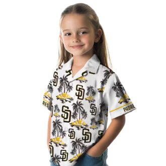 Buy San Diego Padres Brown Hawaiian Shirt with Palm Island Print - Perfect for Tailgate Parties