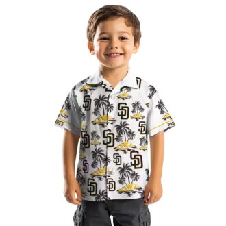 Buy San Diego Padres Brown Hawaiian Shirt with Palm Island Print - Perfect for Tailgate Parties