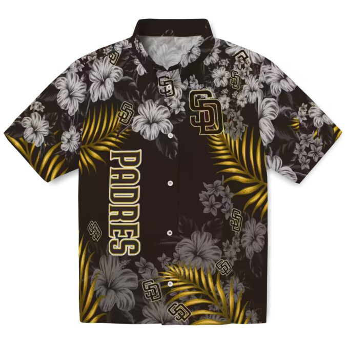 Limited Edition San Diego Padres Hawaiian Shirt - Brown Hibiscus Summer Print for Fans