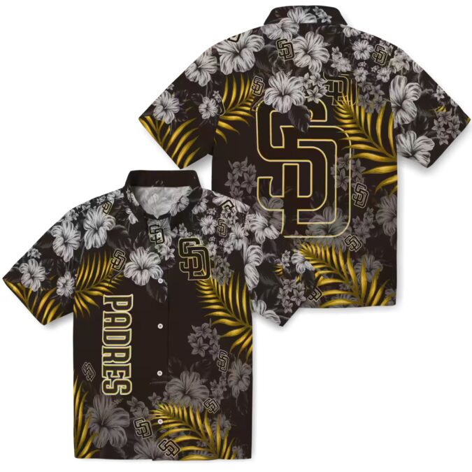 Limited Edition San Diego Padres Hawaiian Shirt - Brown Hibiscus Summer Print for Fans