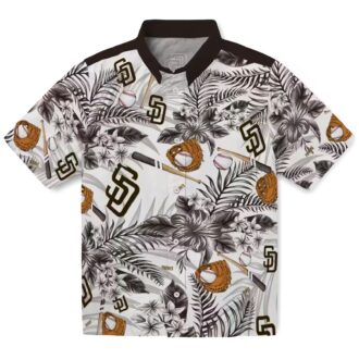 Men’s San Diego Padres Floral Hawaiian Shirt - Brown & White Game Day Wear