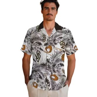 Men’s San Diego Padres Floral Hawaiian Shirt - Brown & White Game Day Wear