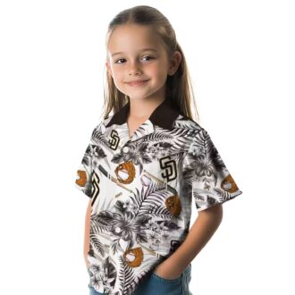 Men’s San Diego Padres Floral Hawaiian Shirt - Brown & White Game Day Wear