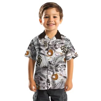 Men’s San Diego Padres Floral Hawaiian Shirt - Brown & White Game Day Wear