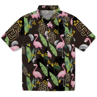 Men’s San Diego Padres Tropical Shirt - Brown Flamingo Summer Apparel