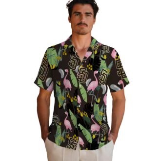 Men’s San Diego Padres Tropical Shirt - Brown Flamingo Summer Apparel