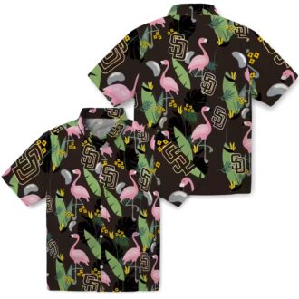 Men’s San Diego Padres Tropical Shirt - Brown Flamingo Summer Apparel