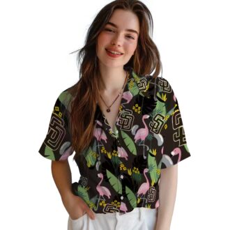 Men’s San Diego Padres Tropical Shirt - Brown Flamingo Summer Apparel