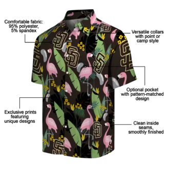 Men’s San Diego Padres Tropical Shirt - Brown Flamingo Summer Apparel