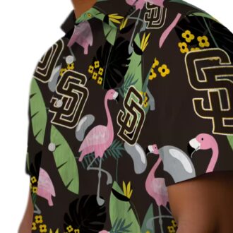 Men’s San Diego Padres Tropical Shirt - Brown Flamingo Summer Apparel