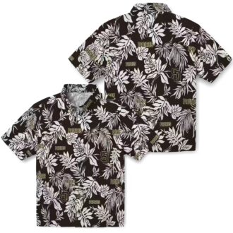 MLB Logo Padres Hawaiian Shirt - Brown & White Palm Leaf Shirt for Men’s Summer Fashion