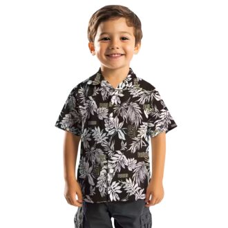 MLB Logo Padres Hawaiian Shirt - Brown & White Palm Leaf Shirt for Men’s Summer Fashion