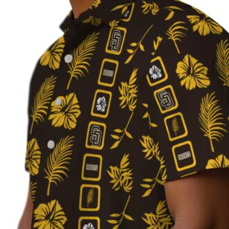 MLB San Diego Padres Hawaiian Shirt - Brown Palm Print for Tailgate Party